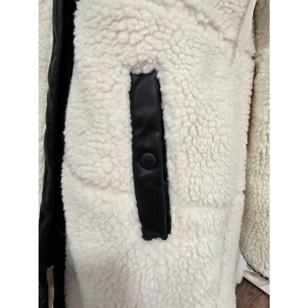 NWOT Levi Strauss Faux Shearling Sherpa Hooded Coat Jacket Women’s M (Read) - Picture 9 of 14